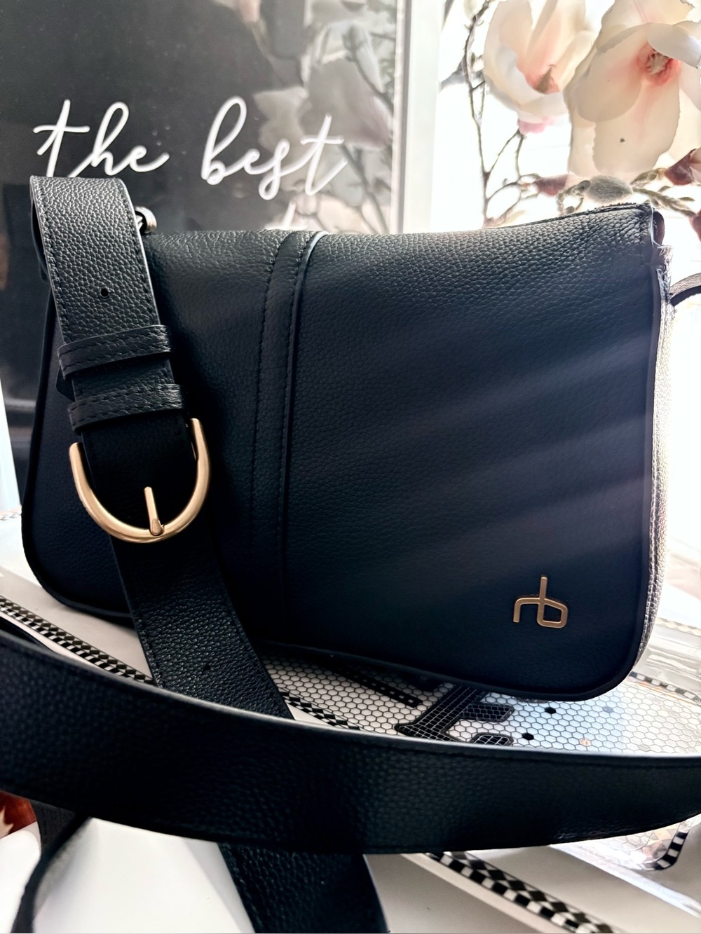 NWOT rag & bone Black Pebbled Leather Crossbody Bag